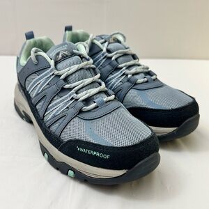 Skechers Max‎ Protect Waterproof Gray and Mint Outdoor Hikers Loafers SIZE 8
